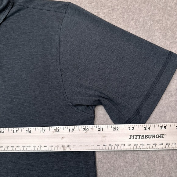 Linksoul Delray Polo Shirt Men Medium Blue Stretch Performance Golf Short Sleeve - Picture 5 of 8